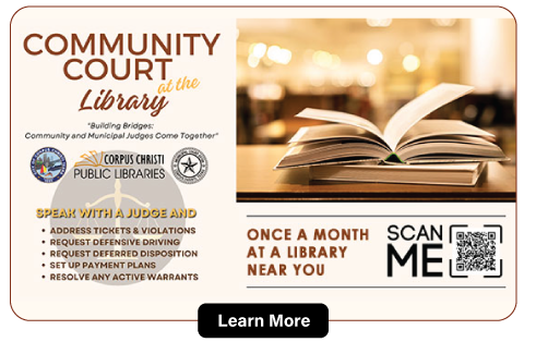 Community Court at the Library - Once a month at a library near you - Learn more here